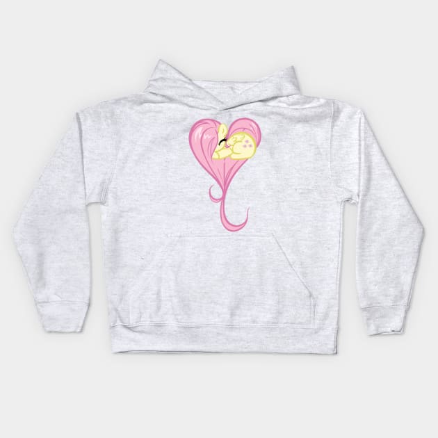 Heart Of Fluttershy Kids Hoodie by BambooDog